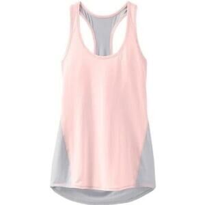 Athleta Color Block Gray Pink Chi Workout Tank Womens L 964408